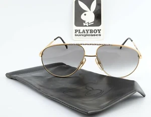 Occhiali da sole Playboy 4599 49 60-16 oro bianco metallo vintage anni 80 Deluxe Pilot ML Bunny - Foto 1 di 12