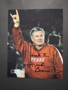 Mack Brown Hot! handsigniertes signed Texas Longhorns 8x10 Foto Beckett BAS coa - Bild 1 von 1