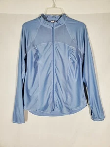 BETSEY JOHNSON PERFORMANCE BLUE LIGHTWEIGHT MESH ZIP UP RUNNING JACKET WOMENS L - Picture 1 of 9