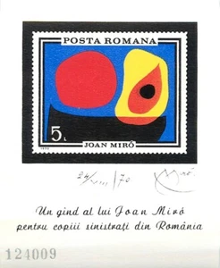 6. Romania 1970 Paintings - Joan Miro - Picture 1 of 1