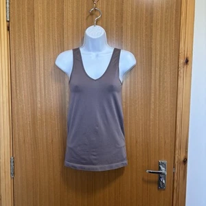 Breezies Top Women's Size M Taupe Tank Reversible Stretch Comfort Casual - Picture 1 of 9