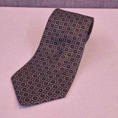 Corbata vintage Birmania Bibas 100 % seda para hombre verde azulado hecha en EE. UU.  Foto 1 de 4