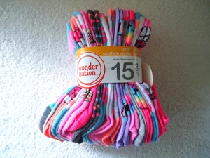15 paia calze bambina no show " Wonder Nation nuove con etichette taglia M 10 1/2 - 4 " ottimo regalo - Foto 1 di 8