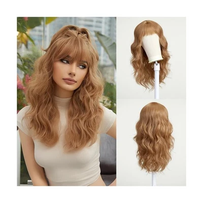 Esmee клубничный светлый длинный волнистый парик с челкой для женщин натуральный... быстрая доставка - Изображение 1 из 4