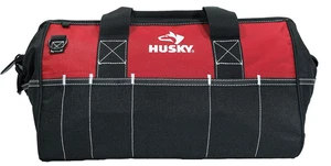 Husky Tool Bag 18in One-Zipper Top Wide Mouth Polyester Red/Black (NEW) - Picture 1 of 3