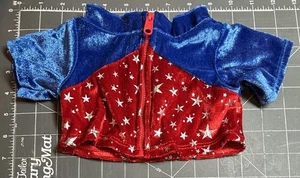 Build A Bear Workshop Team USA Patriotic Zip-up Jacket Sweater Clothes Teddy - Picture 1 of 4