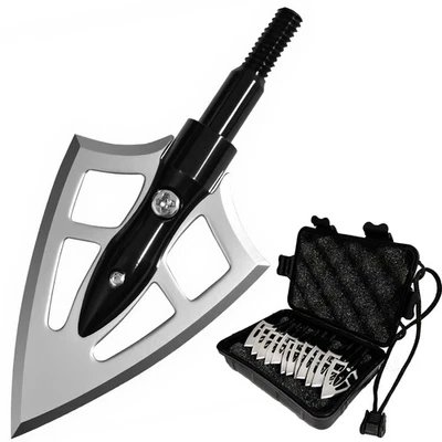 12pcs Mars Broadheads 100Grain Archery Arrowheads Hunting Sharp Razor Blades - Image 1 of 4