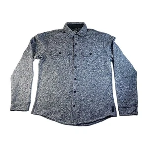 ROOTS Shirt Mens Size Small Long Sleeve Button Up Gray Fleece - Picture 1 of 13