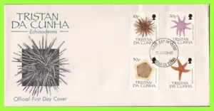 Tristan Da Cunha 1990 Set echinodermi primo giorno copertina - Foto 1 di 1