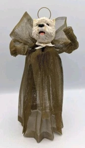 Árbol de Navidad Westie Dog Angel Two Sisters & Co. malla dorada vintage de los años 90 - Imagen 1 de 16