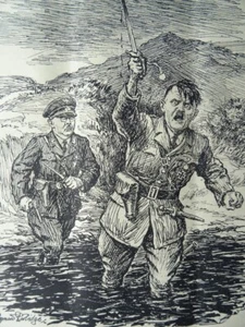 1944 Original Print WW2 HITLER - THE LAST DITCH - MACBETH Act III, Sc 4 - Picture 1 of 2