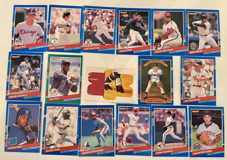 1990 - JUEGO DE 16 TARJETAS DE BÉISBOL HOJA CON PIEZA DE ROMPECABEZAS CASI COMO NUEVAS  Foto 1 de 3