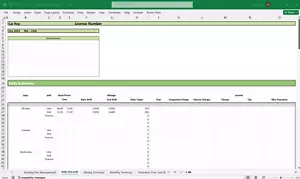 Taxi Driver Account Record Book, MS Excel Google Sheets - Picture 1 of 6