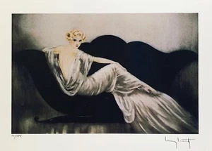LOUIS ICART Loveseat Facsimile Signed Limited Edition Giclee Art 14" x 10" - Picture 1 of 4