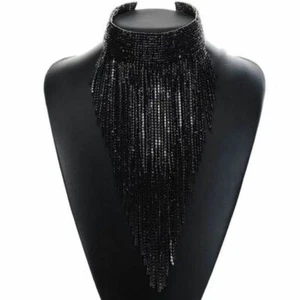 Women Sexy Tassel Rhinestone Necklace Bohemian Crystal Big Choker Luxury Jewelry - Picture 1 of 15
