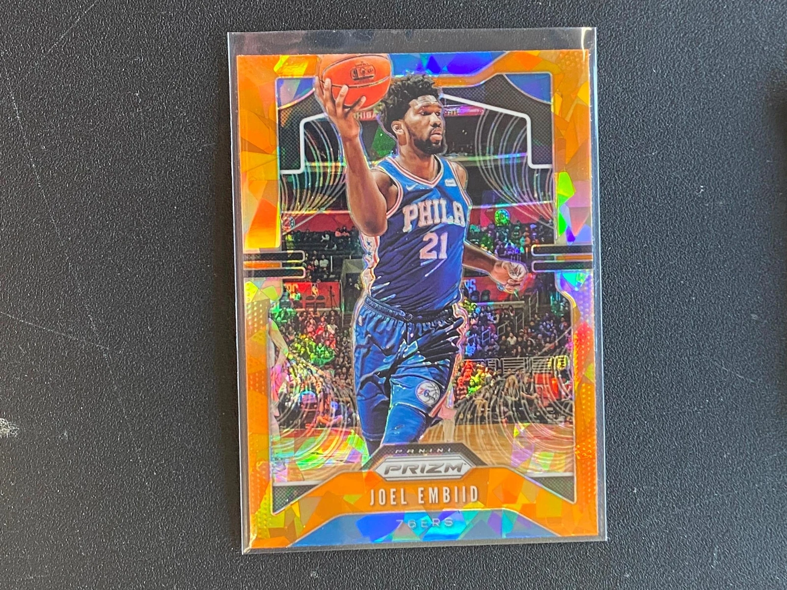 Joel Embiid 2019-20 Prizm Orange Ice Prizm Philadelphia 76ers N29