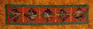 Herbst/Herbst Szene Tischläufer Quilt Top - fabelhafter Rand auf diesem! - Bild 1 von 3