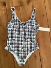 Minkpink check rose print swimsuit with hidden support small 8-10 bnwt