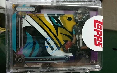 2014 Strata Marqise Lee Jacksonville Jaguars On CardAuto RookieGloves Quartz#1/1 - Image 1 of 4