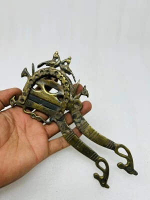 Vintage Brass Peacock Figure Betel Nut Cutter Old Horse Handle Betel Nut Cutter - Image 1 of 4