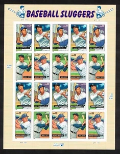 US Scott #4083a (4080-4083) 39c Baseball Sluggers Pane of 20, Mint NH - Bild 1 von 2