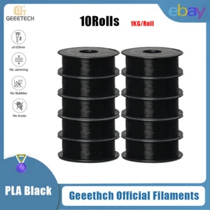 10Rollen Geeetech PLA Filament Schwarz 1.75mm glatte Filament für 3D Drucker DE - Zdjęcie 1 z 9