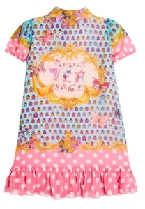 RRP€800 YOUNG VERSACE Printed Silk Girls Dress Age 4 Years - Picture 1 of 12