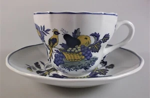 SPODE BLUE BIRD (S3274) FINE STONE CUP & SAUCER SET 2 3/4" x 3 1/2" EXCELLENT - Picture 1 of 7