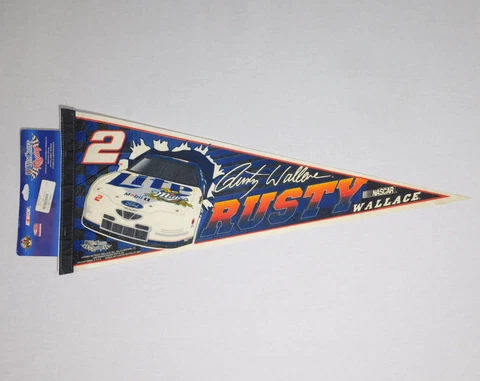 Vintage NASCAR Rusty Wallace #2 Wincraft Racing Full Size 30 X 12 Flag Pennant Cover
