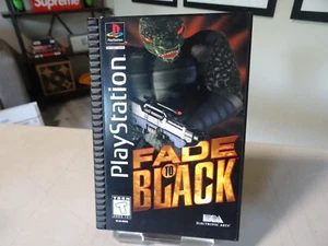 Fade to Black Long Box Sony Playstation 1 PS1 CIB EXCELLENT REG CARD COMPLETE - Picture 1 of 7