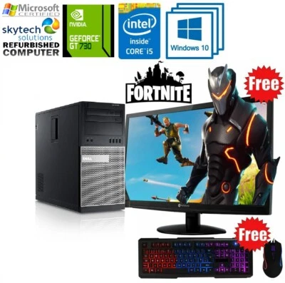 Fast Gaming PC Computer Bundle Intel Quad Core i5 16GB 1TB HDD Windows 10 GT 730 - Image 1 of 4