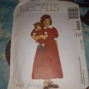 McCalls 9589 Children Kids Female 2-3-4 Doll & Me   Sewing Pattern VTG UNCUT - Picture 1 of 4