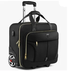 Rollende Laptoptasche Rollende Aktentasche auf Rollen für Herren Damen RFID Tasche NEU - Bild 1 von 7