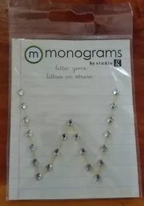 Monograms Letter Gems by studio g letter " W " rhinestones on strass - Picture 1 of 3