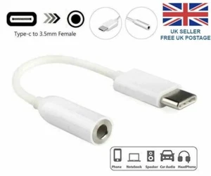 Huawei Samsung USB-C Type-C to 3.5mm AUX Audio Headphones Jack Cable Adapter UK - Picture 1 of 3