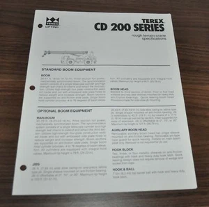Folleto de especificaciones de camión grúa de terreno áspero serie Terex CD 200 - Imagen 1 de 3