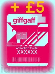 GIFFGAFF UK KARTA SIM [Nano] + DARMOWA WYSYŁKA + BONUS 5 £ - Zdjęcie 1 z 2
