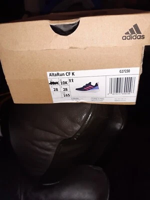 Adidas AltaRun Niños Entrenadores Informales Negro/Cerise Oscuro/Azul/Infantes Talla 10K Nuevo en Caja Foto 1 de 4