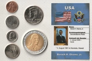 USA Münsatz 2008 mit Obama-Medaille *456* - Bild 1 von 2
