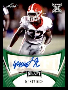 2021 Leaf Draft AUTO Green #BAMR1 Monty Rice (ref 225195) - Picture 1 of 2