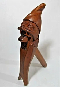 11" Black Forest Gnome Bavarian Carved Wood Nutcracker Nussnacker GERMANY - Picture 1 of 10