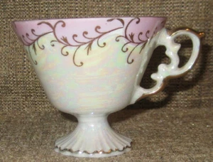 Kaffeetasse Norcrest Bone China Teetasse Japan handbemalt irisierend - Vintage - Bild 1 von 8