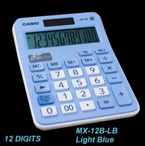 CASIO 12 DIGITS Dual POWER MX-12B - LIGHT BLUE - Picture 1 of 1