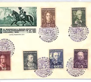 AUSTRIA 1935 *WIPA* EXHIBITION Stationery Cover MILITARY LEADERS Set HORSES LZ42 - Picture 1 of 10