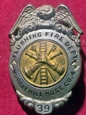 1908 Vintage Obsolete Fire Department Murray Hill New York Volunteer F.D. Badge