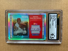 2002 Topps Archives Reserve Uniform Relics JOHNNY BENCH Graded CSG 9.5 Mint +