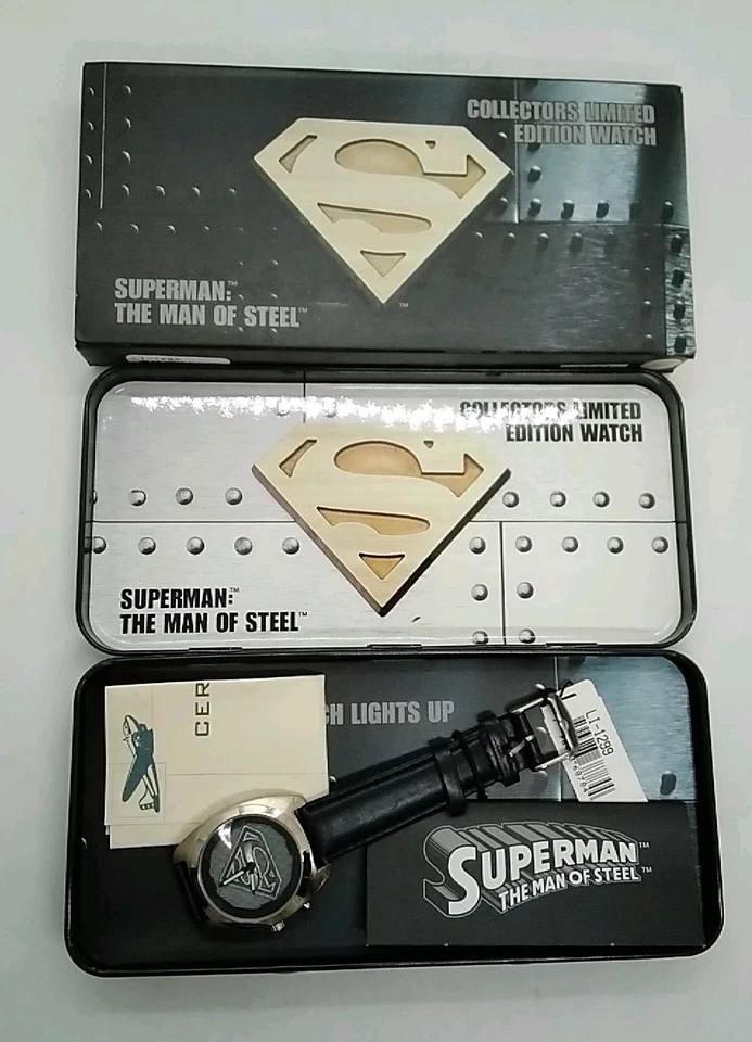 Vintage 1995 Fossil Men's DC Comics Superman Man of Steel Watch LI1299