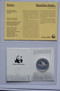 Numisausgabe WWF Mauritius Taube 1987, Silbermünze - Bild 1 von 5