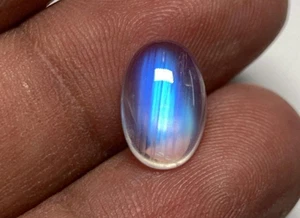 AAAAAAAA Natural Blue Fire Rainbow Moonstone Oval Shape Cabochon Size 8x12 MM - Picture 1 of 17