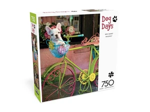 Buffalo Games jigsaw puzzle;  Bike Basket Bulldog;  art by Lisa Jane;  750 pcs - Picture 1 of 3